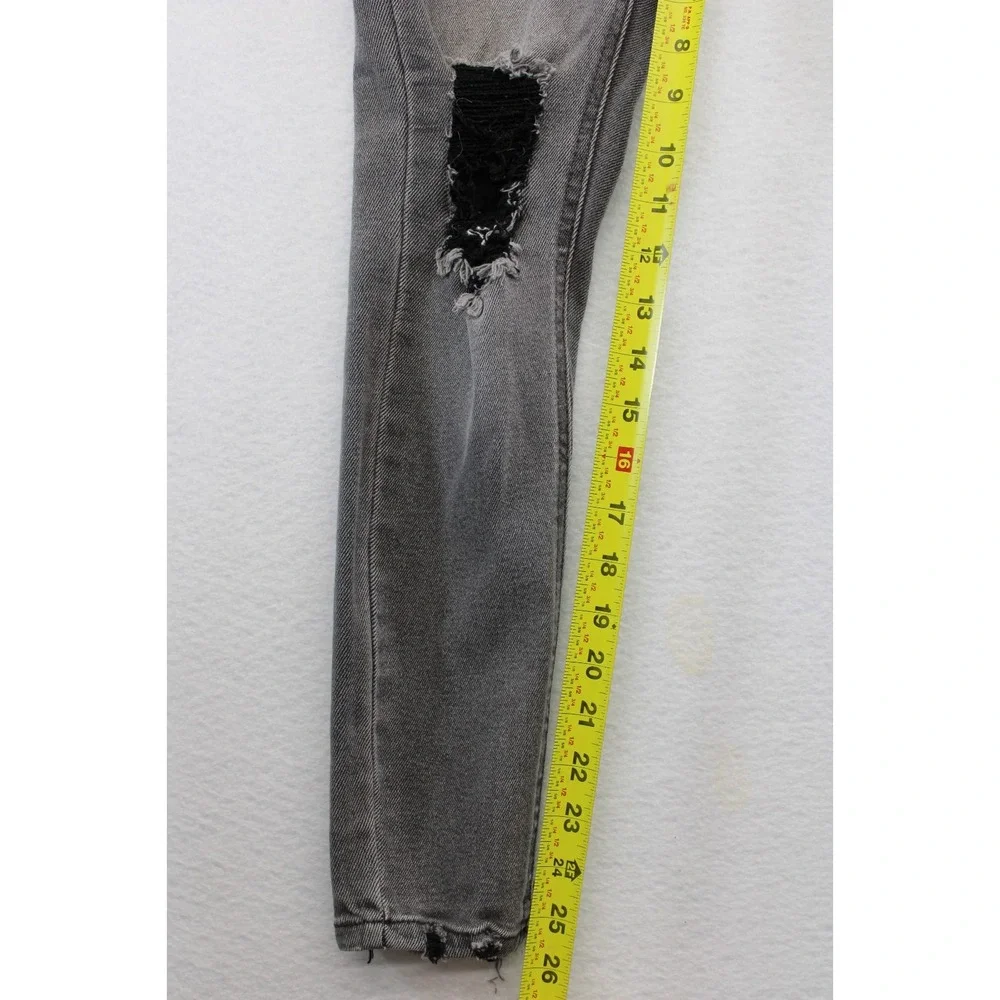 No Boundaries Juniors High Rise Skinny Jeans Size 3 Gray Distressed Stretch